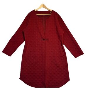 ZANZEA Collection 4XL Burgundy Polka Dot Jacket Cottagecore Coastalgrandmother